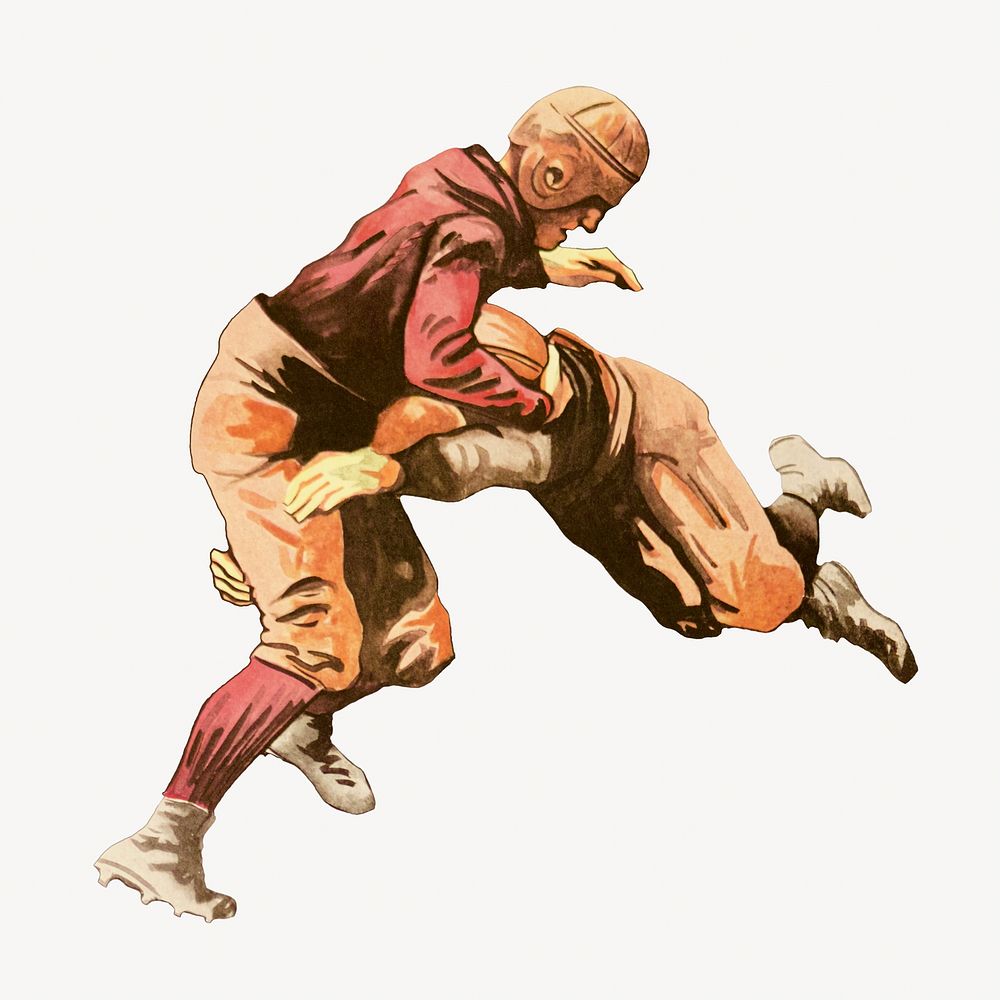 Vintage American football chromolithograph art. Remixed by rawpixel. 