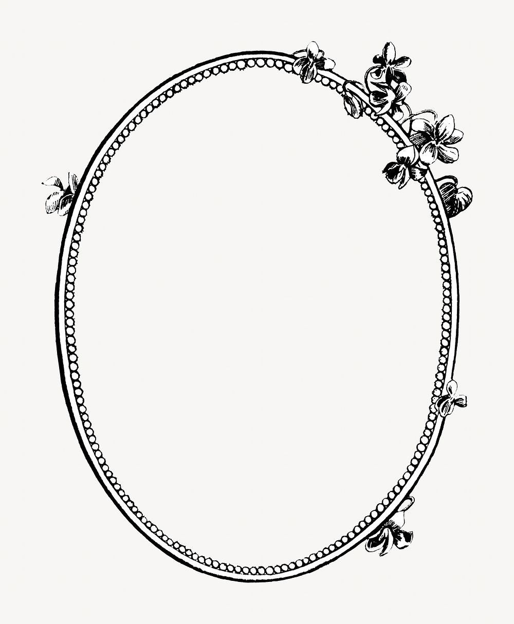 Oval frame  vintage illustration. Remixed by rawpixel. 