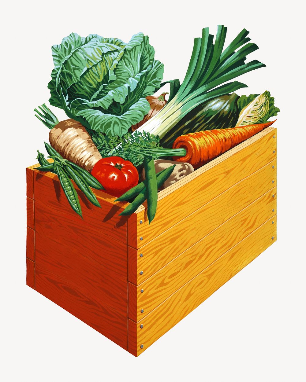 Vintage vegetable box chromolithograph art. Remixed by rawpixel. 