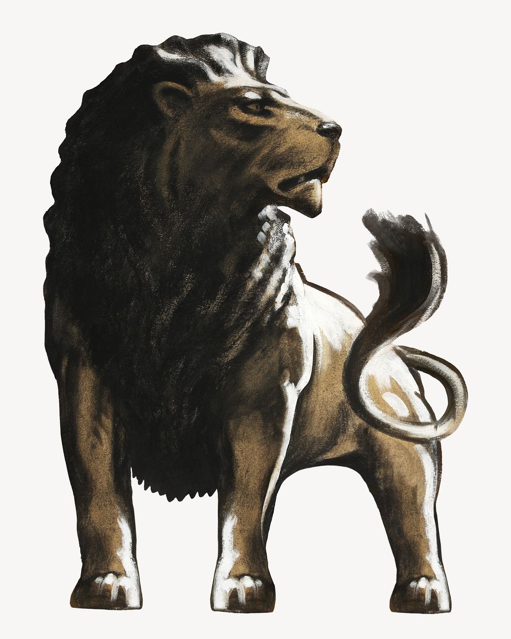 Lion vintage illustration. Remixed by rawpixel. 