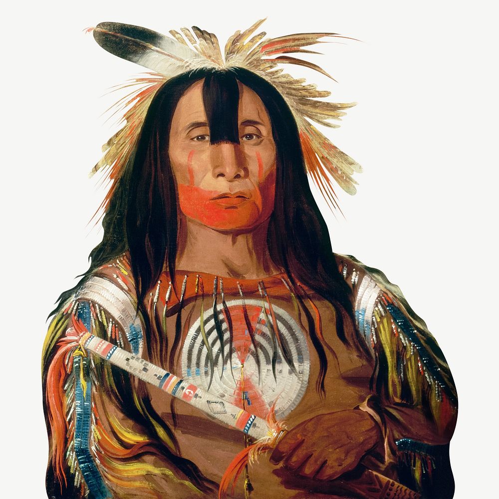 Vintage Native American illustration psd. Remixed by rawpixel. 