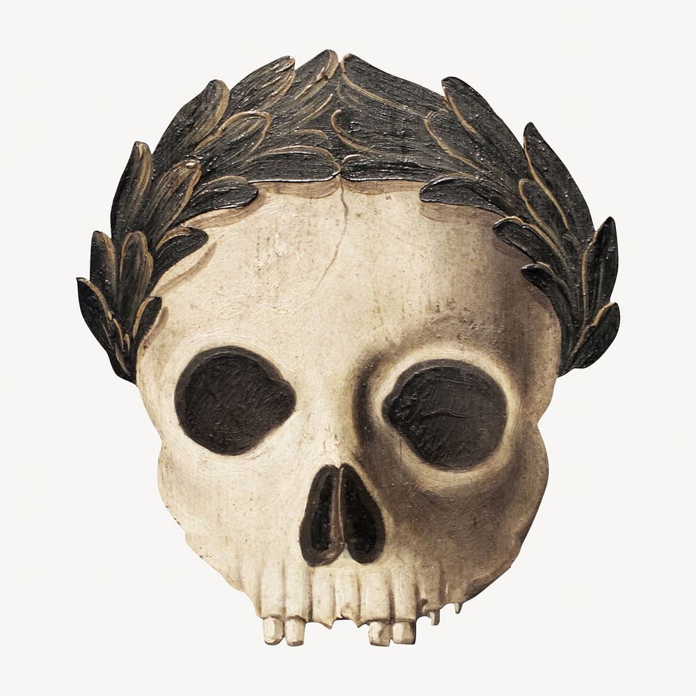 Human skull  vintage illustration. Remixed by rawpixel. 