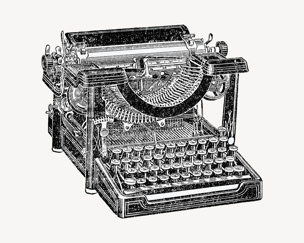 Vintage typewriter illustration. Remixed by rawpixel. 