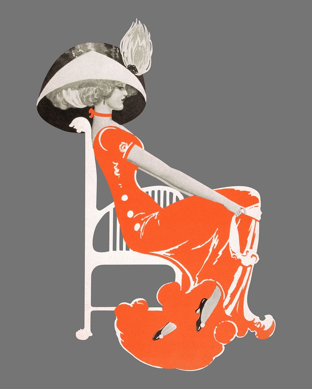 Vintage fashionable woman chromolithograph art illustration. Remixed by rawpixel. 
