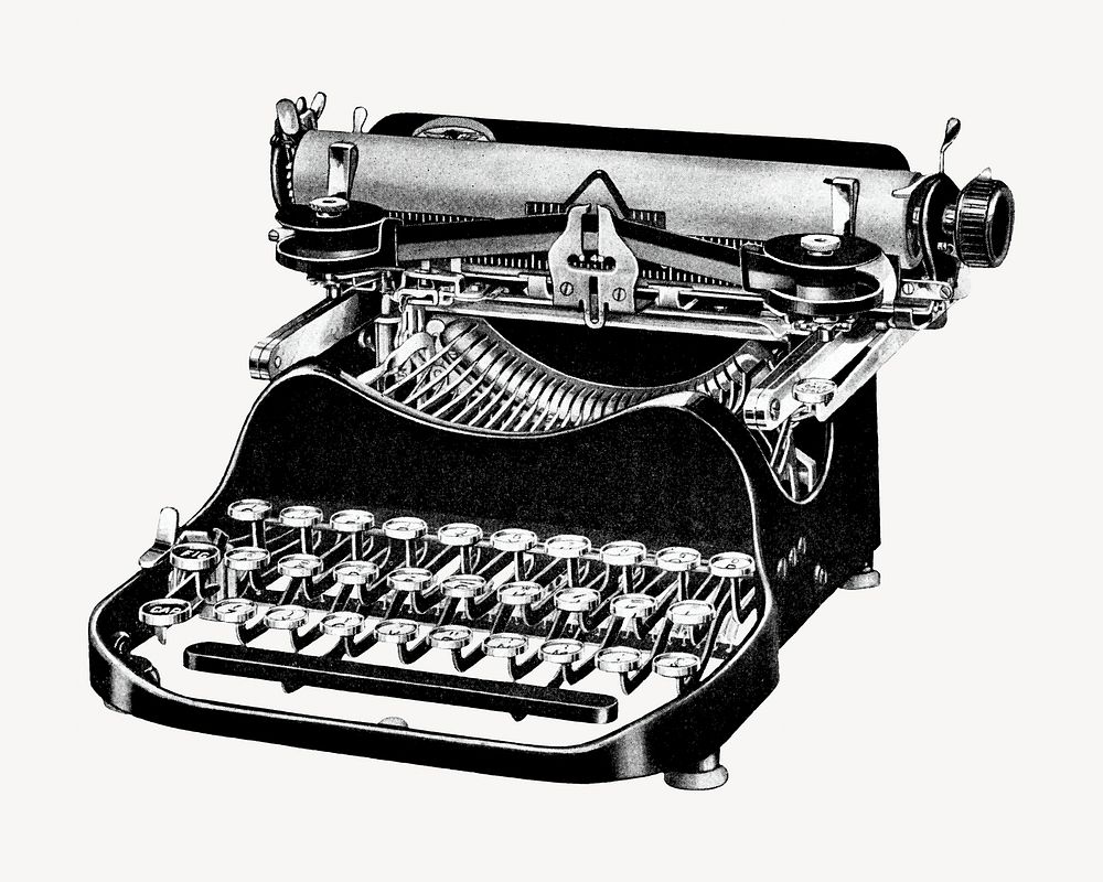 Vintage typewriter illustration. Remixed by rawpixel. 