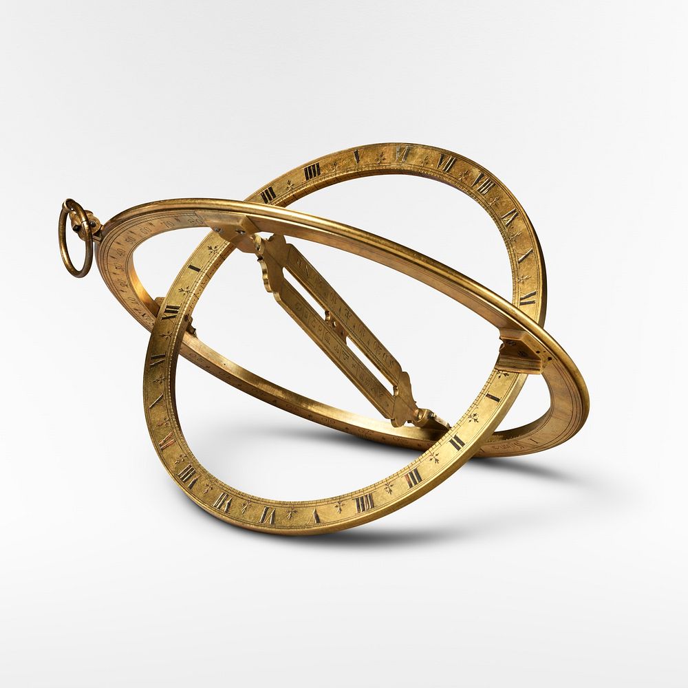 Universal ring sundial (18th century), by Jonathan Sisson. Original public domain image from The MET Museum.  Digitally…