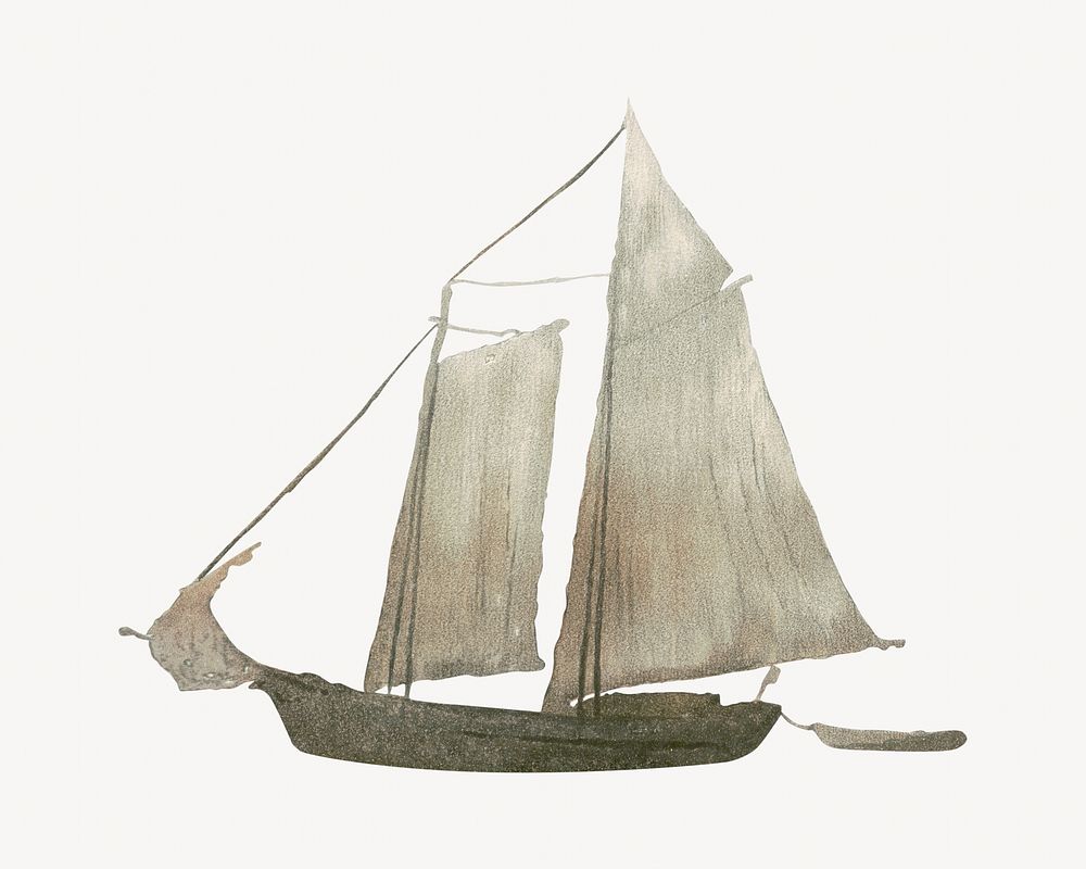 Vintage sailboat illustration by Will S. Robinson. Remixed by rawpixel.