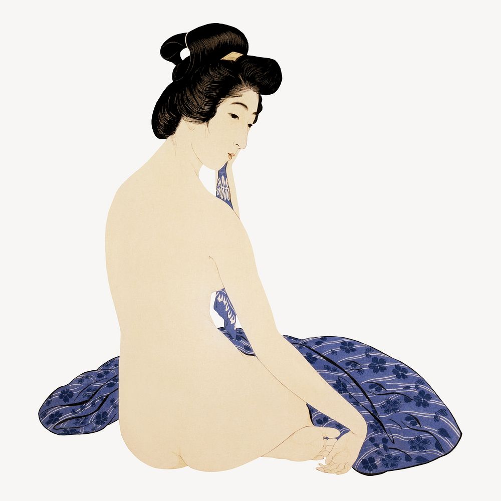 Goyo Hashiguchi's Woman after bath, vintage Japanese illustration. Remixed by rawpixel.