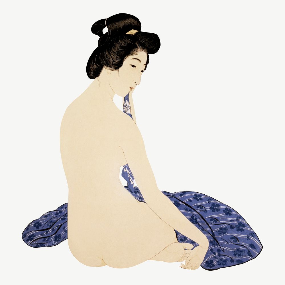 Goyo Hashiguchi's Woman after bath, vintage Japanese illustration psd. Remixed by rawpixel.
