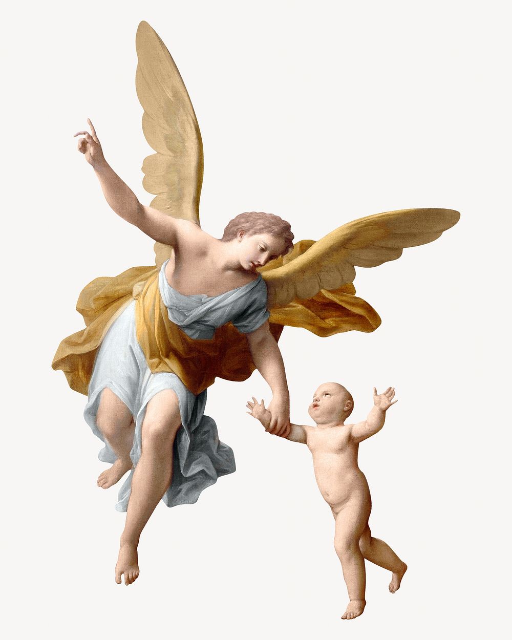 The Guardian Angel, vintage painting by Marcantonio Franceschini. Remixed by rawpixel.