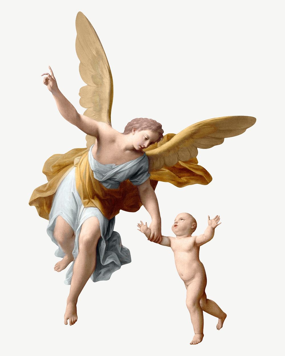 The Guardian Angel, vintage painting by Marcantonio Franceschini psd. Remixed by rawpixel.