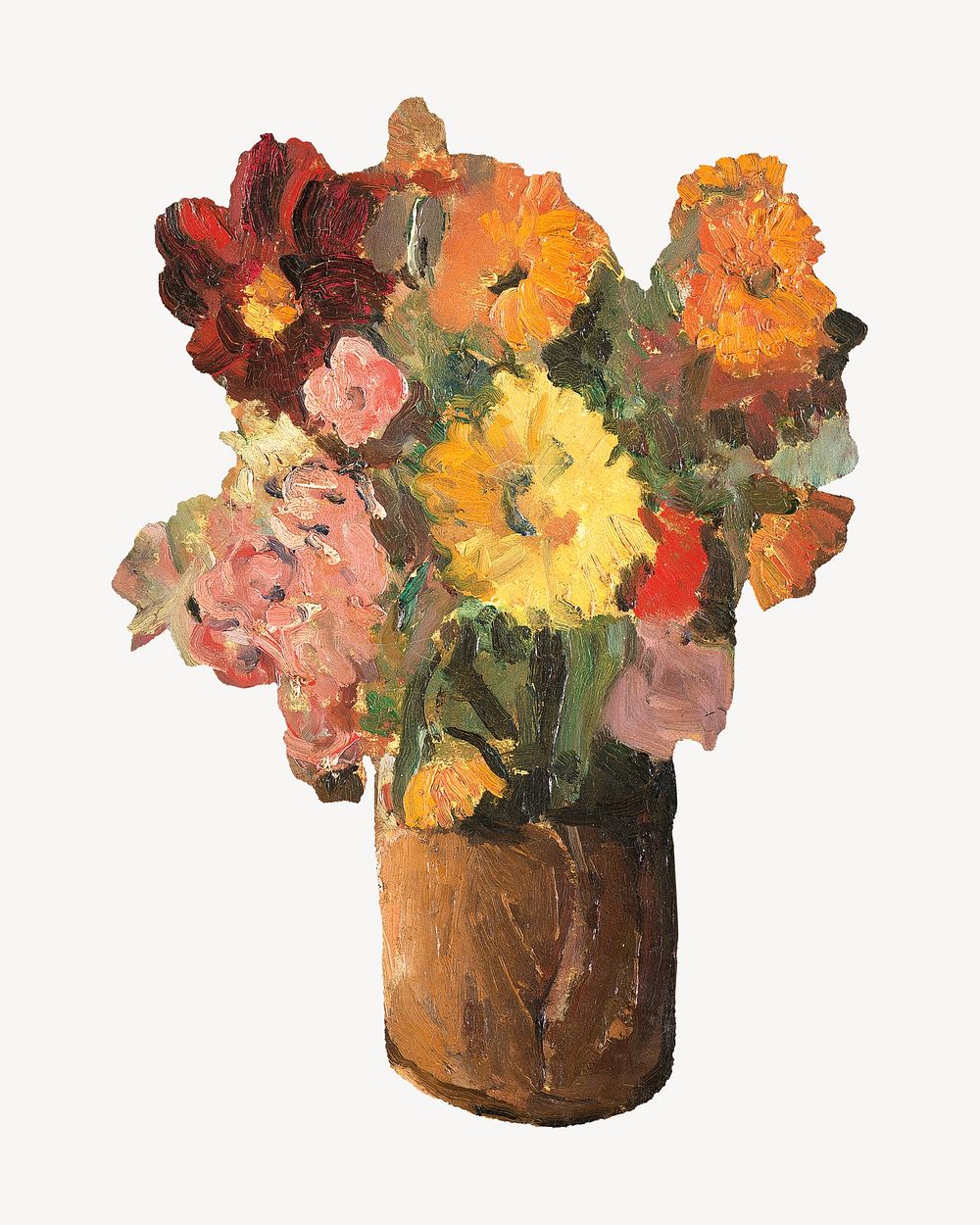 Flower vase still life, vintage illustration by Roger Fry. Remixed by rawpixel.