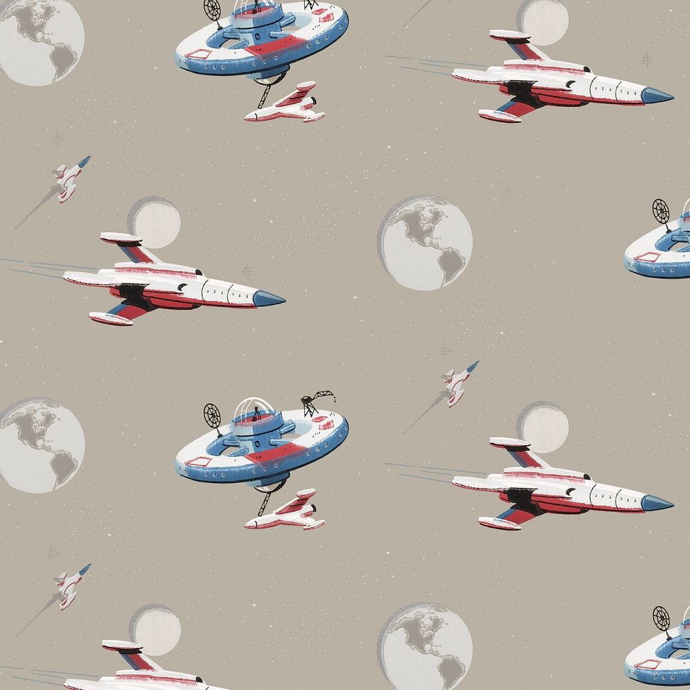 Space stations & rockets background. Remixed by rawpixel.