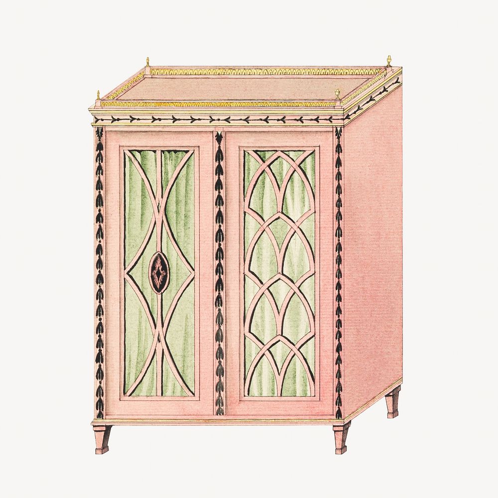 Vintage pink cabinet chromolithograph illustration. Remixed by rawpixel.