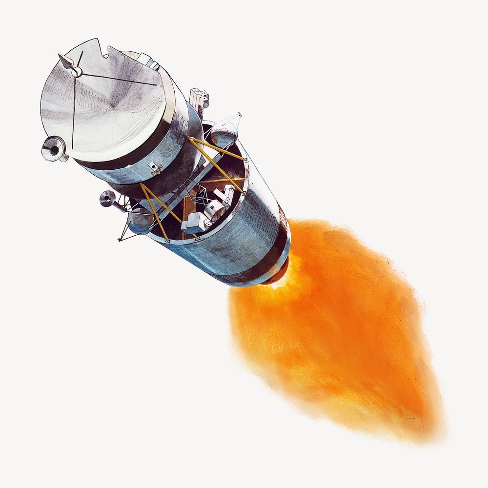 Vintage second stage separation illustration. Remixed by rawpixel.