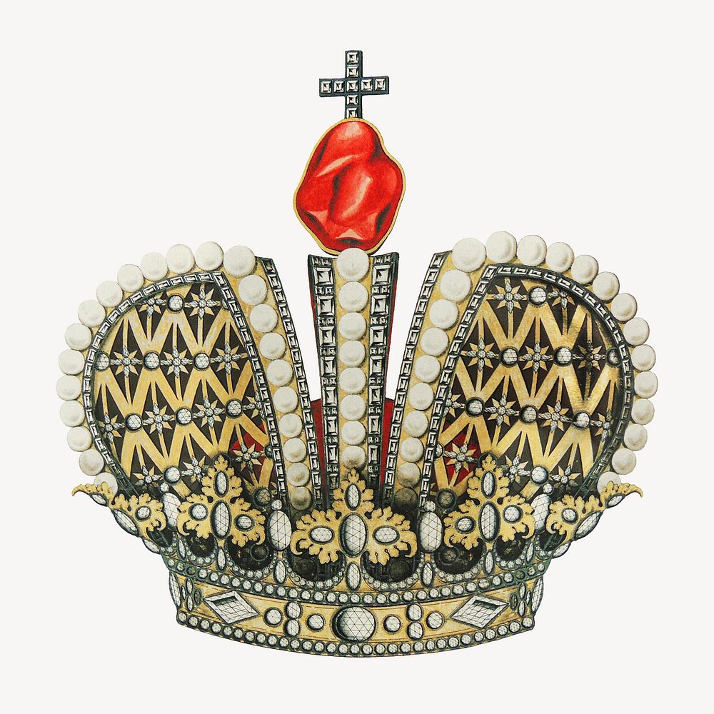 Vintage imperial crown illustration. Remixed by rawpixel.