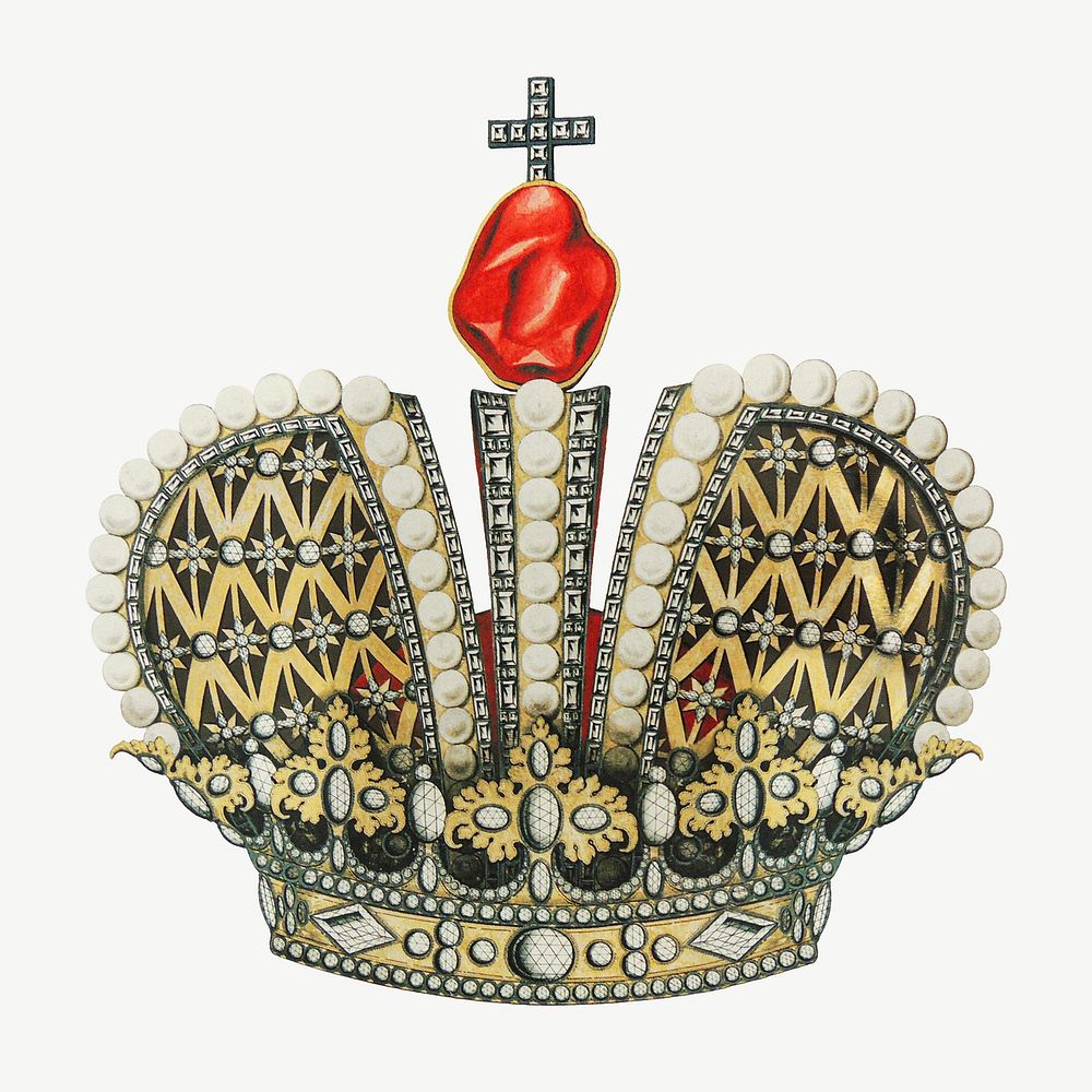 Vintage imperial crown illustration psd. Remixed by rawpixel.