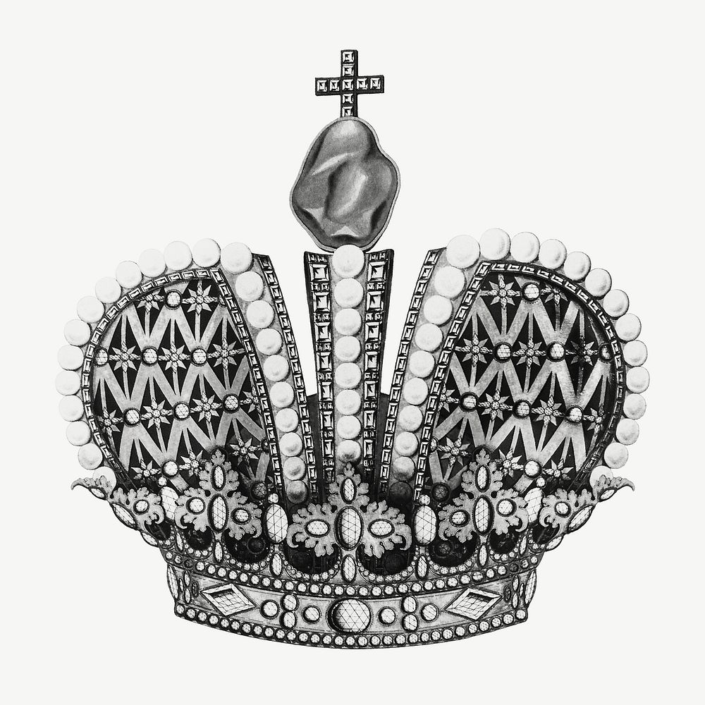 Vintage imperial crown illustration psd. Remixed by rawpixel.