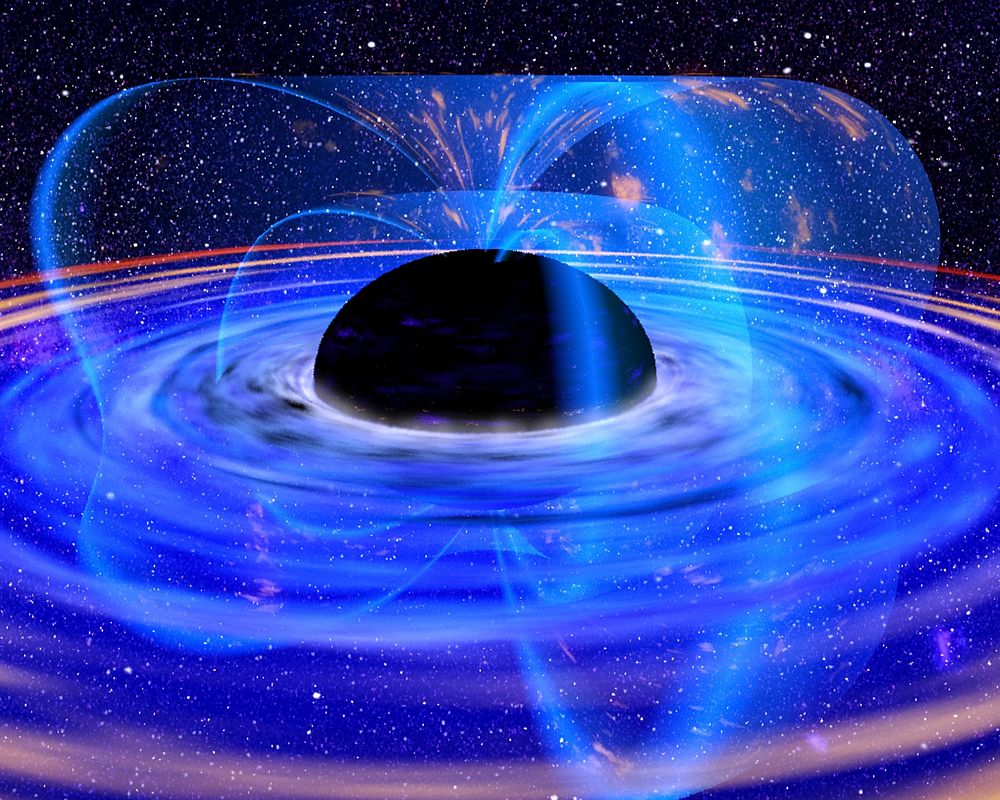 Black hole (2001) photo by XMM-Newton, ESA, NASA. Original public domain image from Wikimedia Commons. Digitally enhanced by…