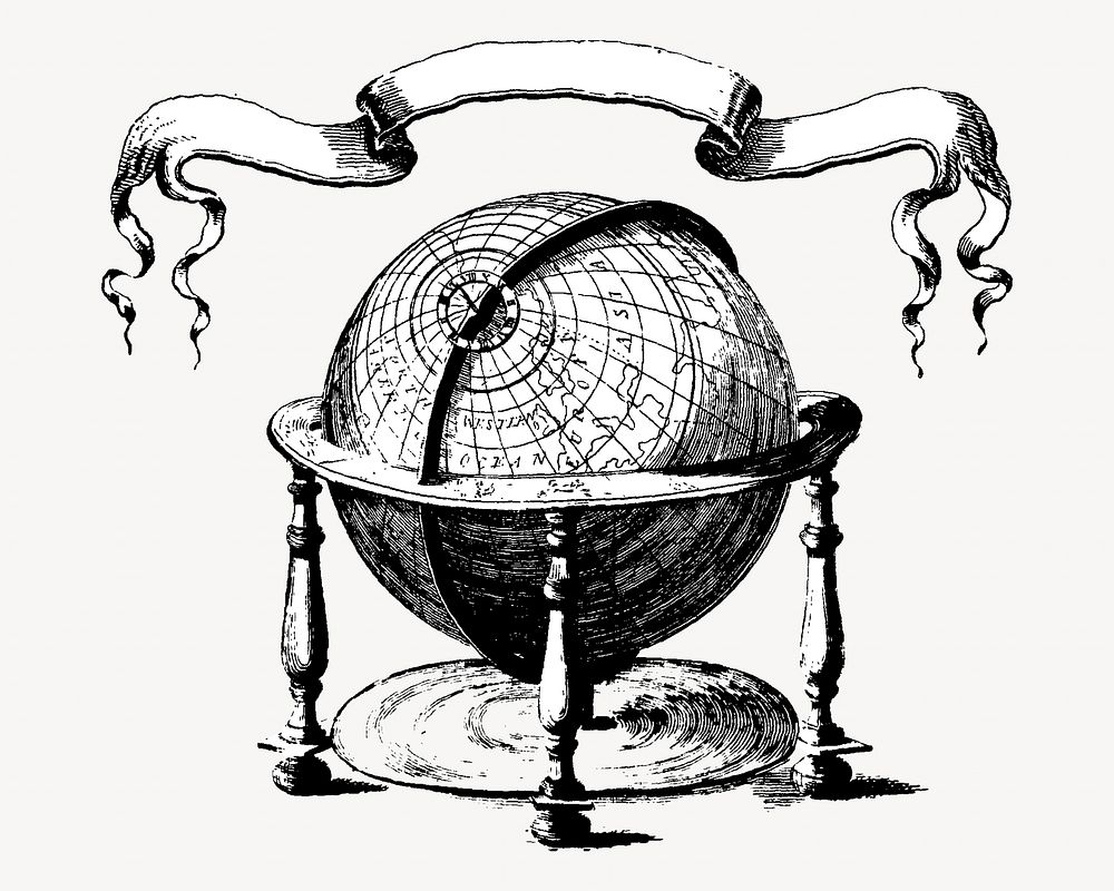 Vintage globe ball illustration. Remixed by rawpixel.
