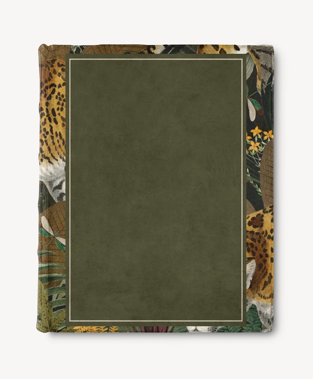 Dark green hard cover book