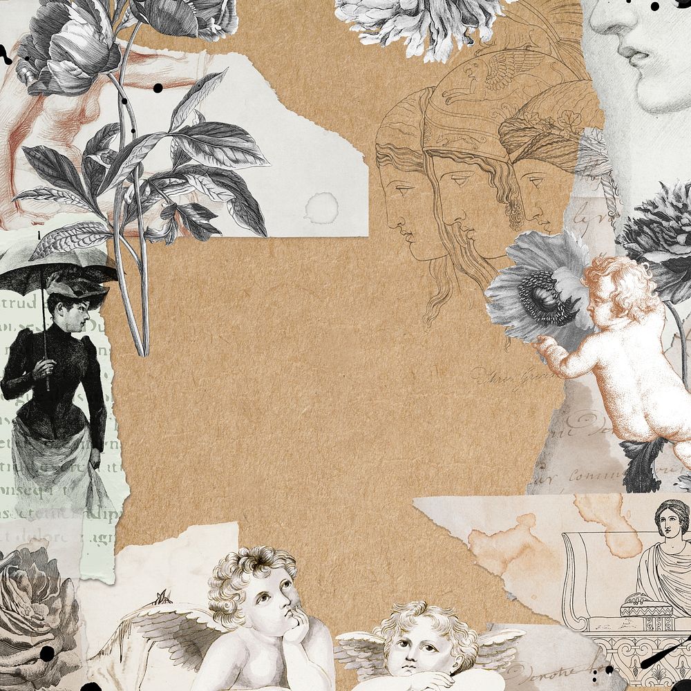 Vintage collage paper texture background