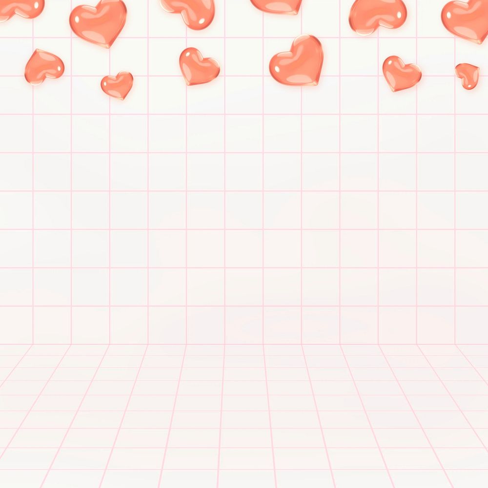 Cute heart grid background design