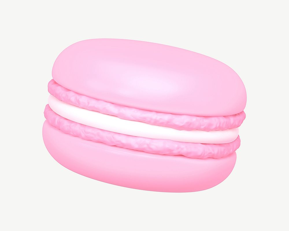 3D pink macaron, collage element psd