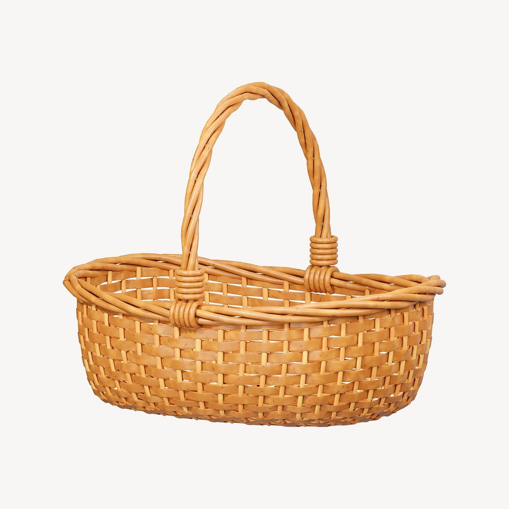 3D picnic basket, element illustration