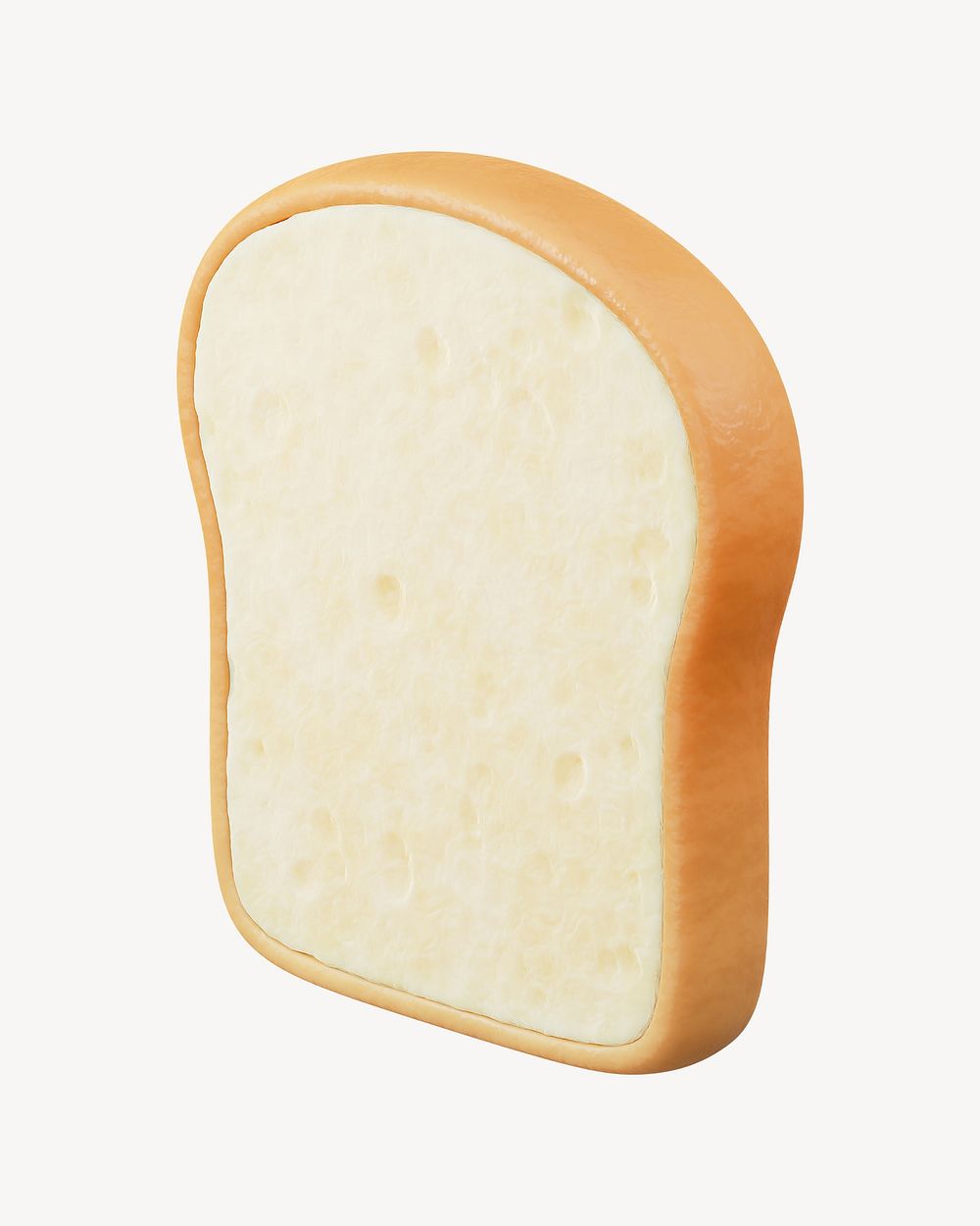 3D bread slice, element illustration
