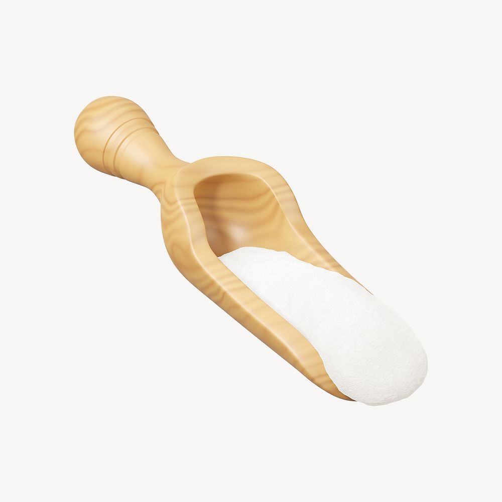 3D sugar wooden spoon, element illustration