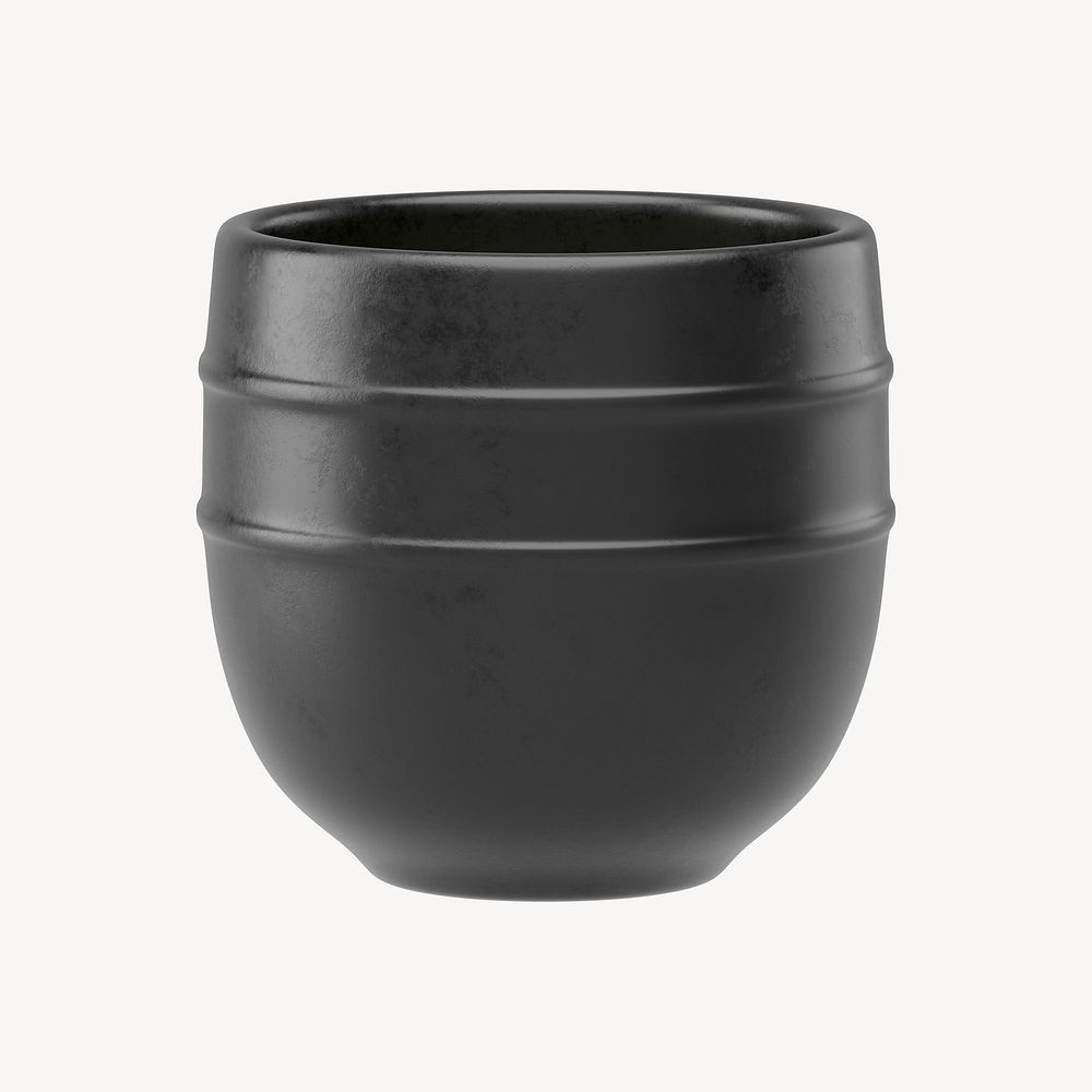 3D matcha tea bowl, element illustration