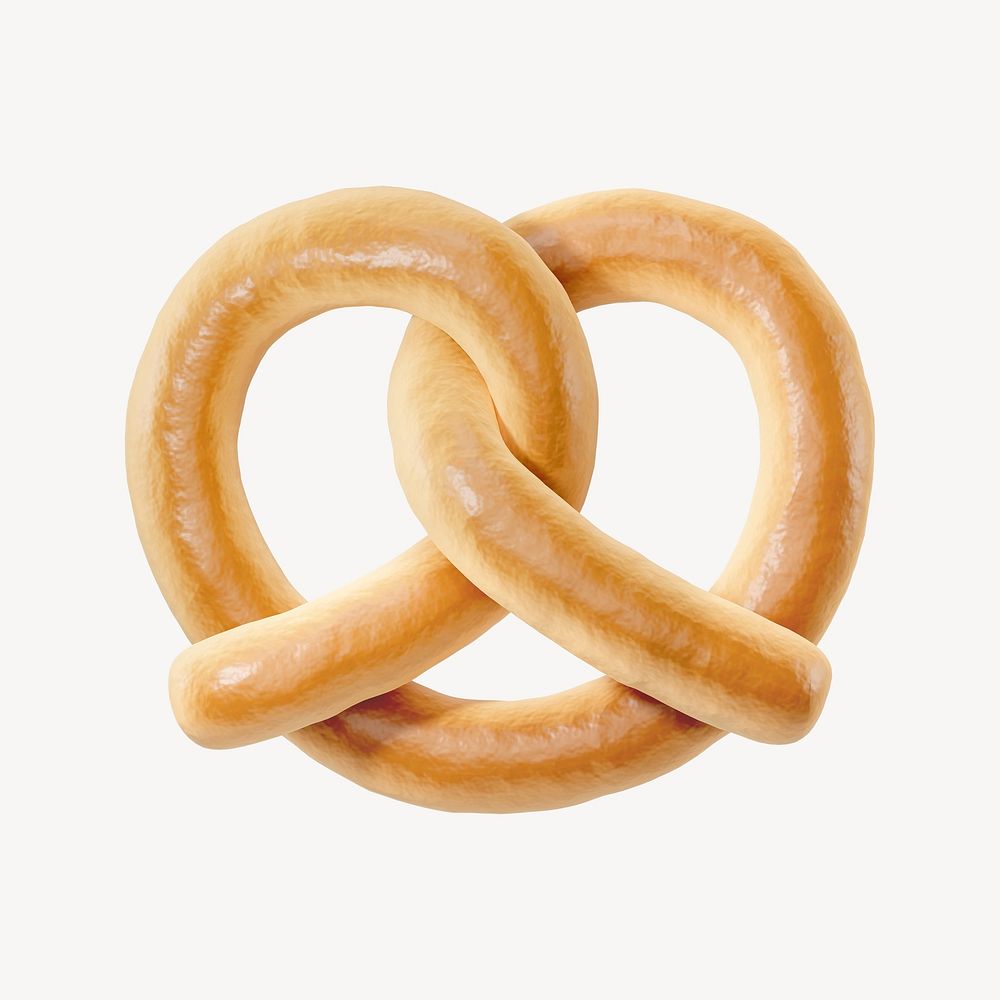 3D pretzel, element illustration