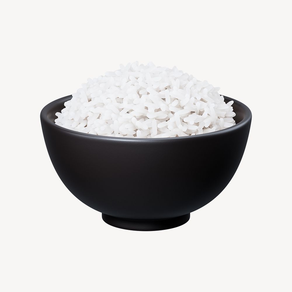 3D rice bowl, element illustration
