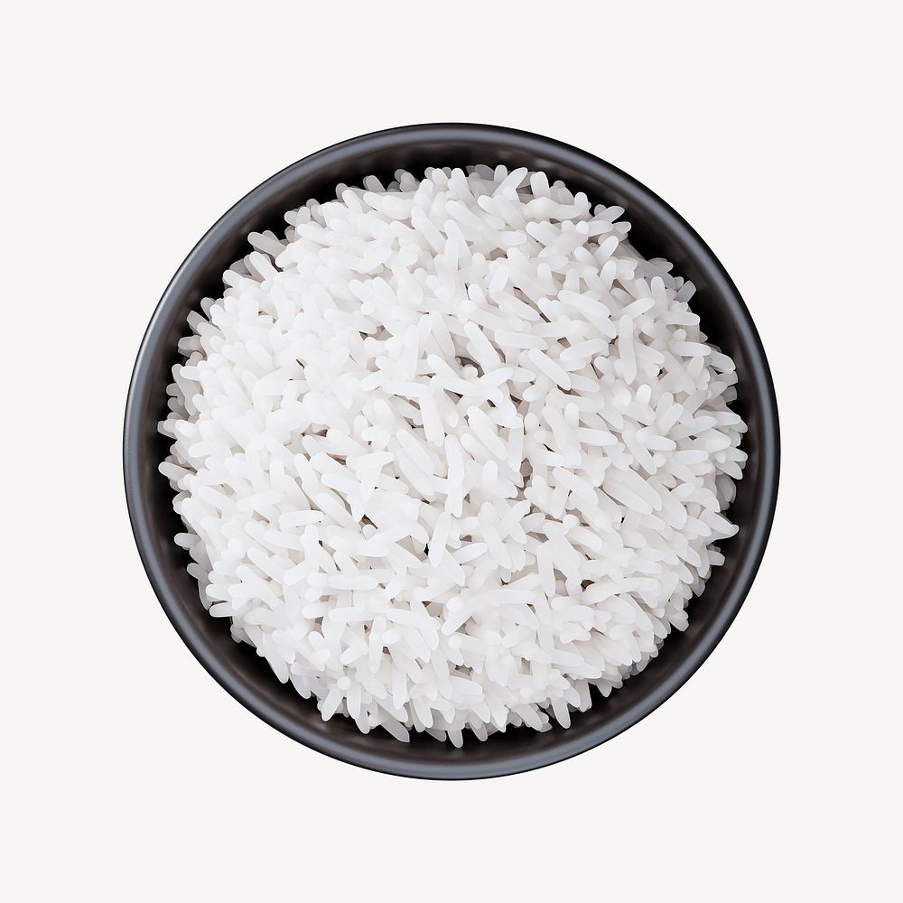 3D rice bowl, element illustration