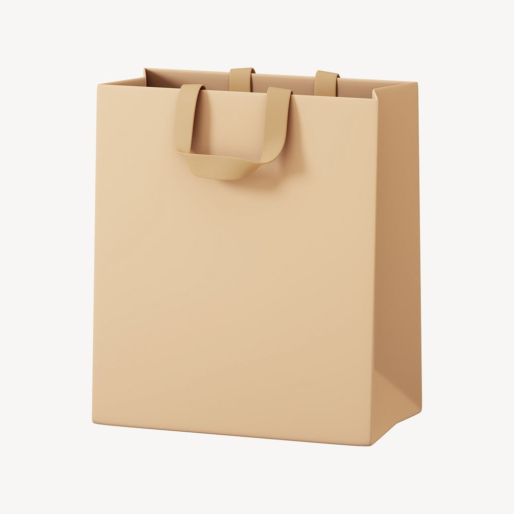 3D paper shopping bag, element illustration