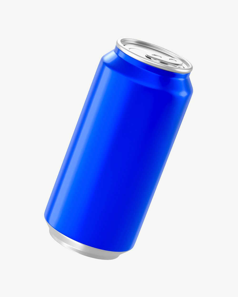 3D blue soda can, collage element psd