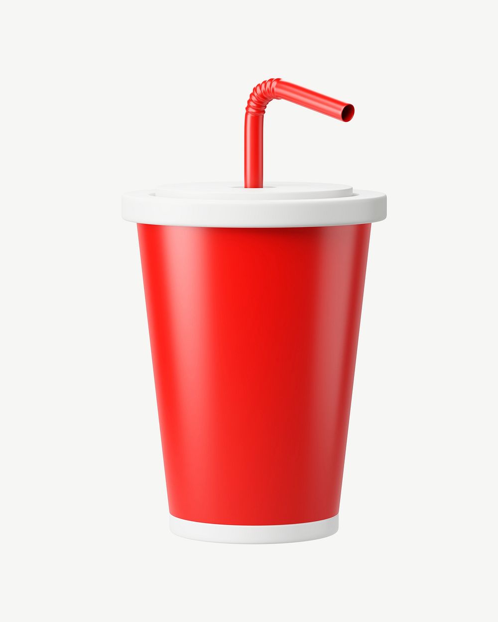 3D soda cup, collage element psd