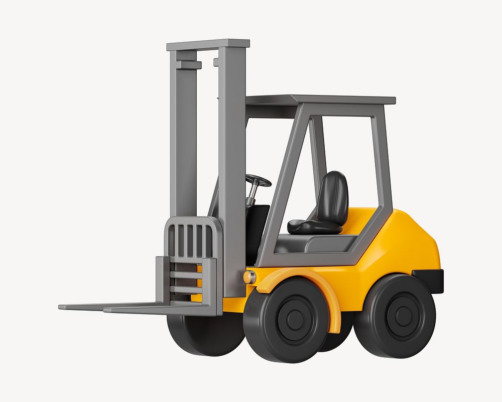 3D forklift truck, element illustration