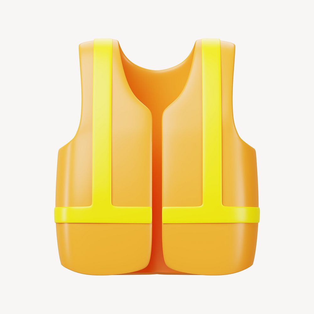 3D reflective vest, element illustration