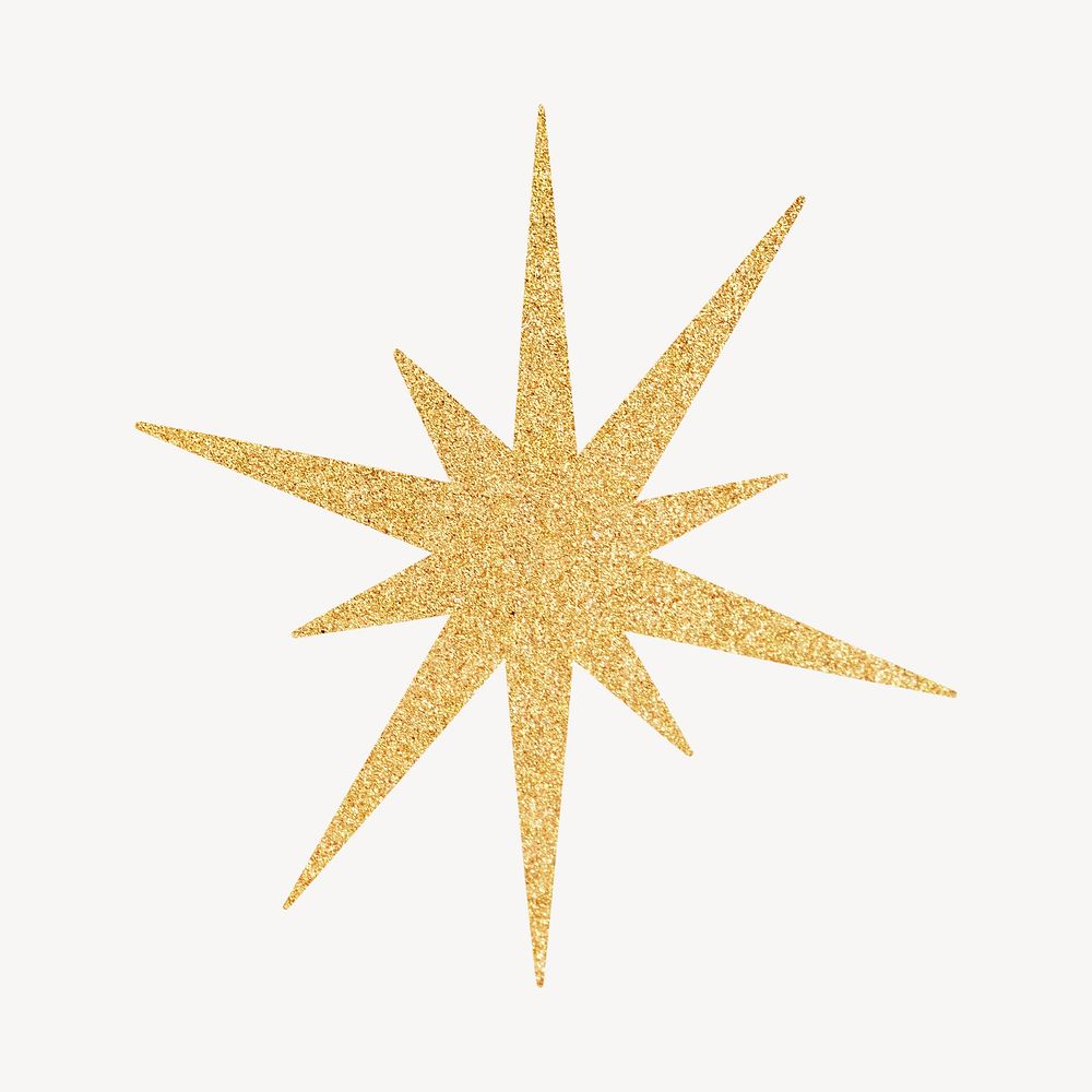 Aesthetic gold glittery sparkling star