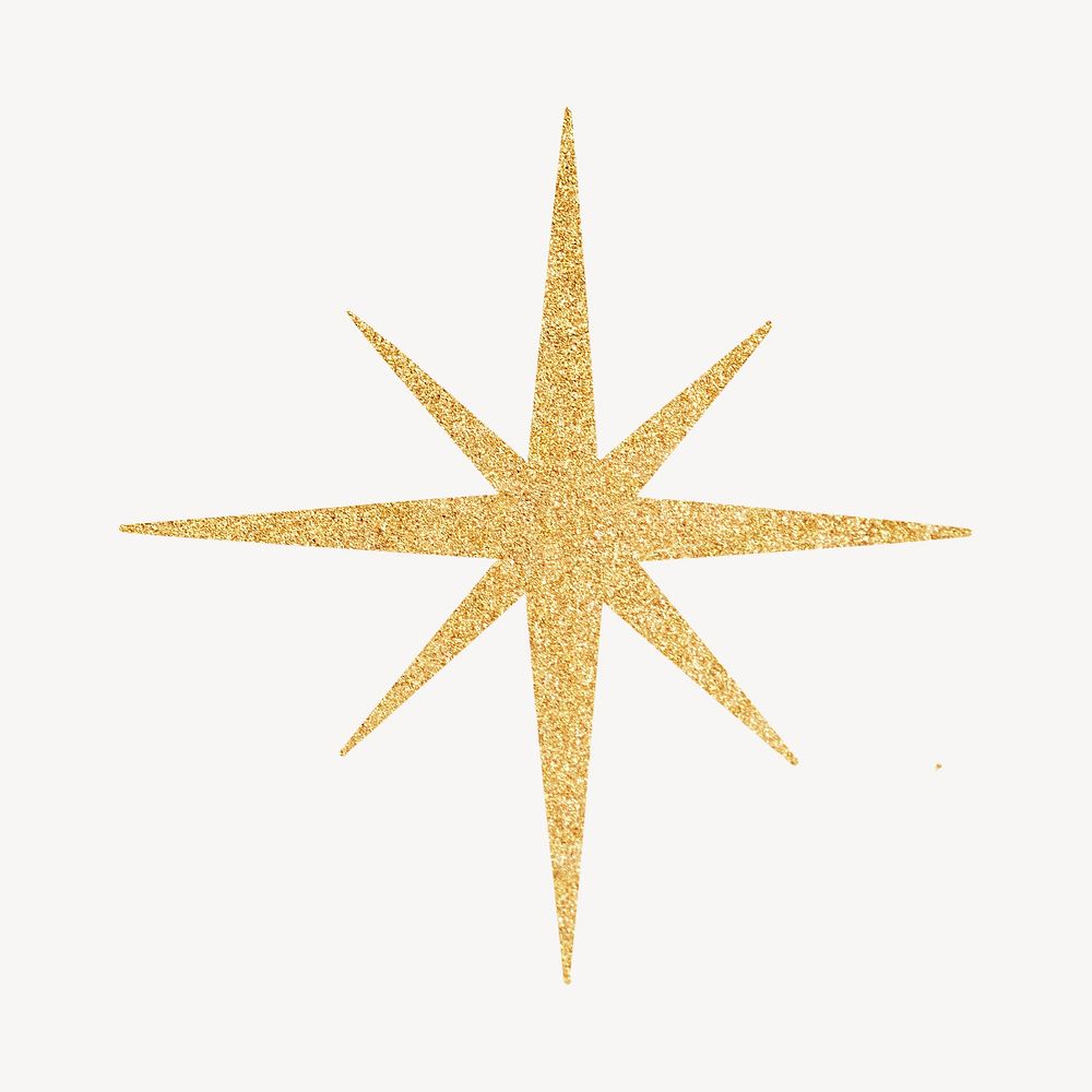 Aesthetic gold sparkling star