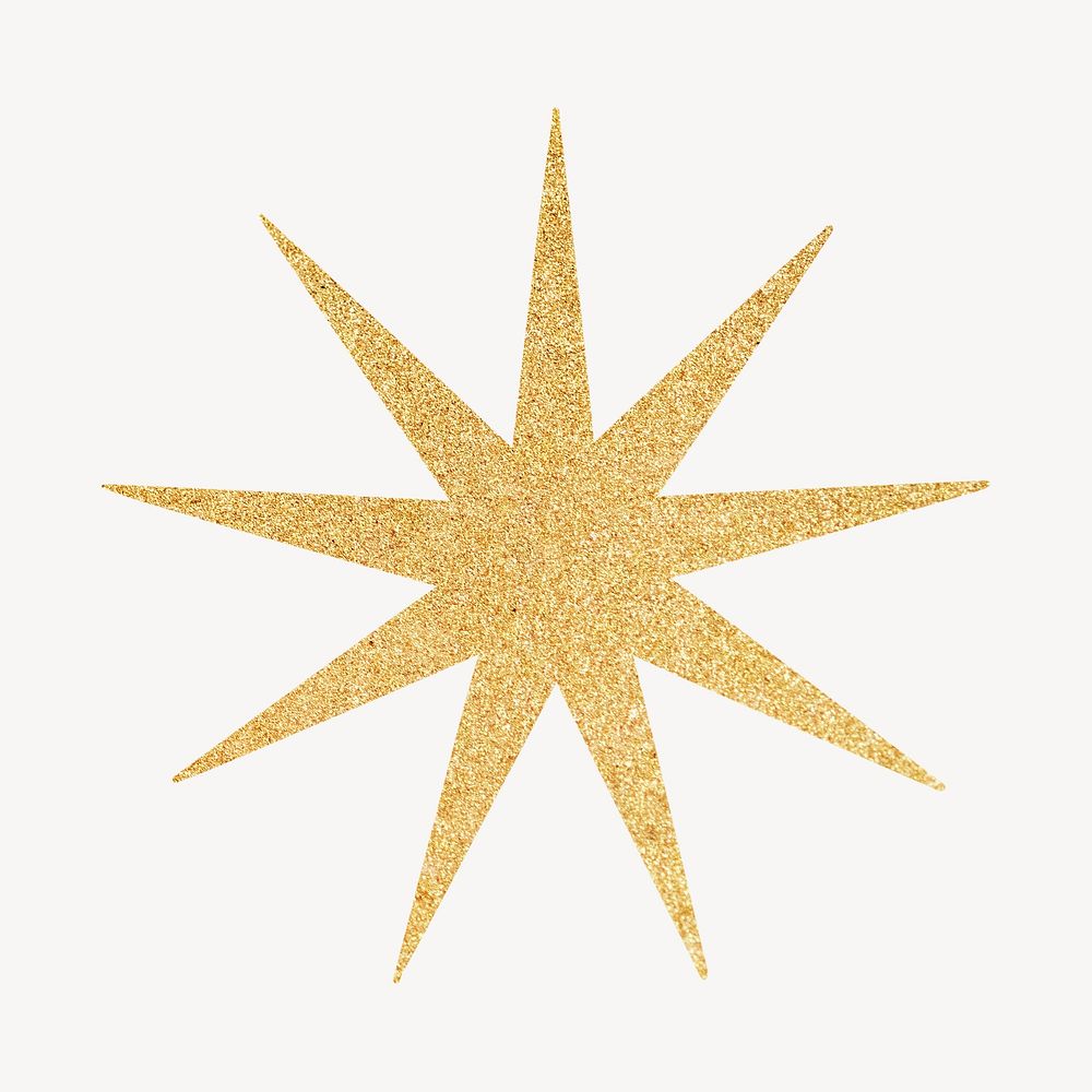 Aesthetic gold glittery sparkling star