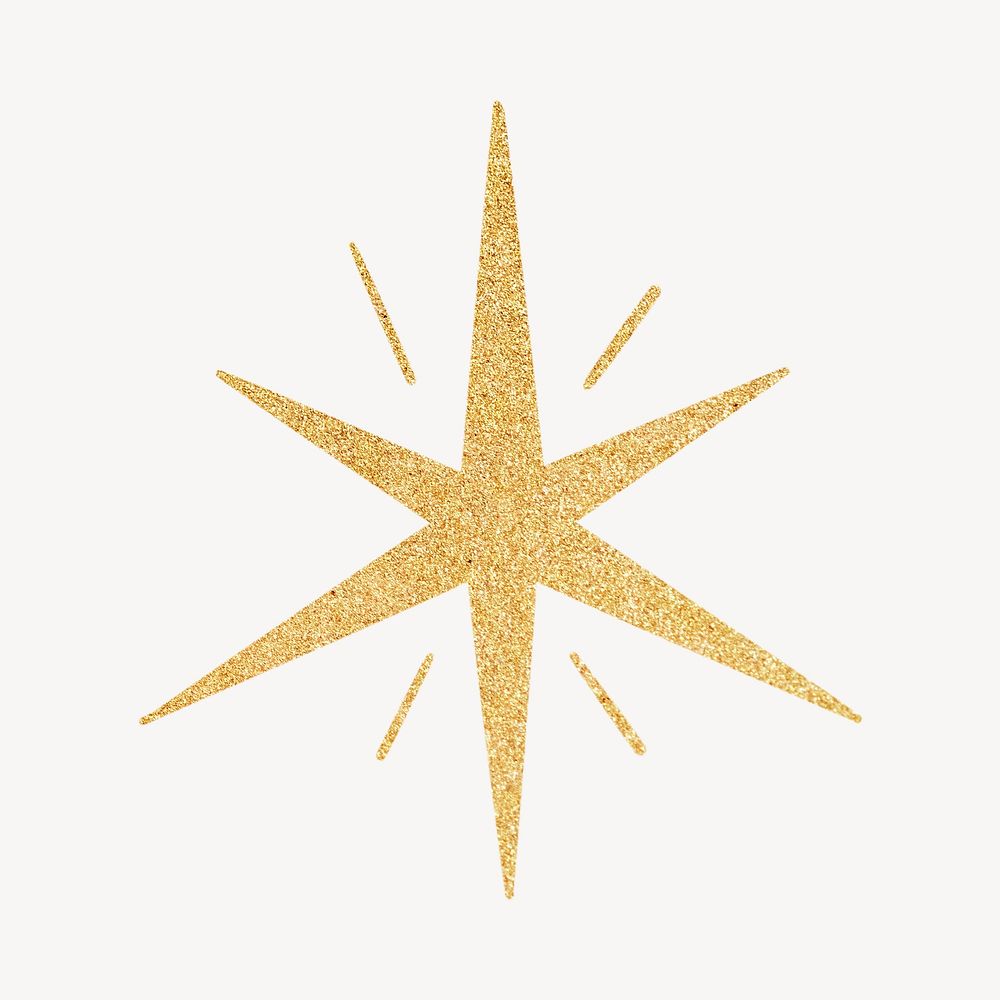 Aesthetic gold glittery sparkling star