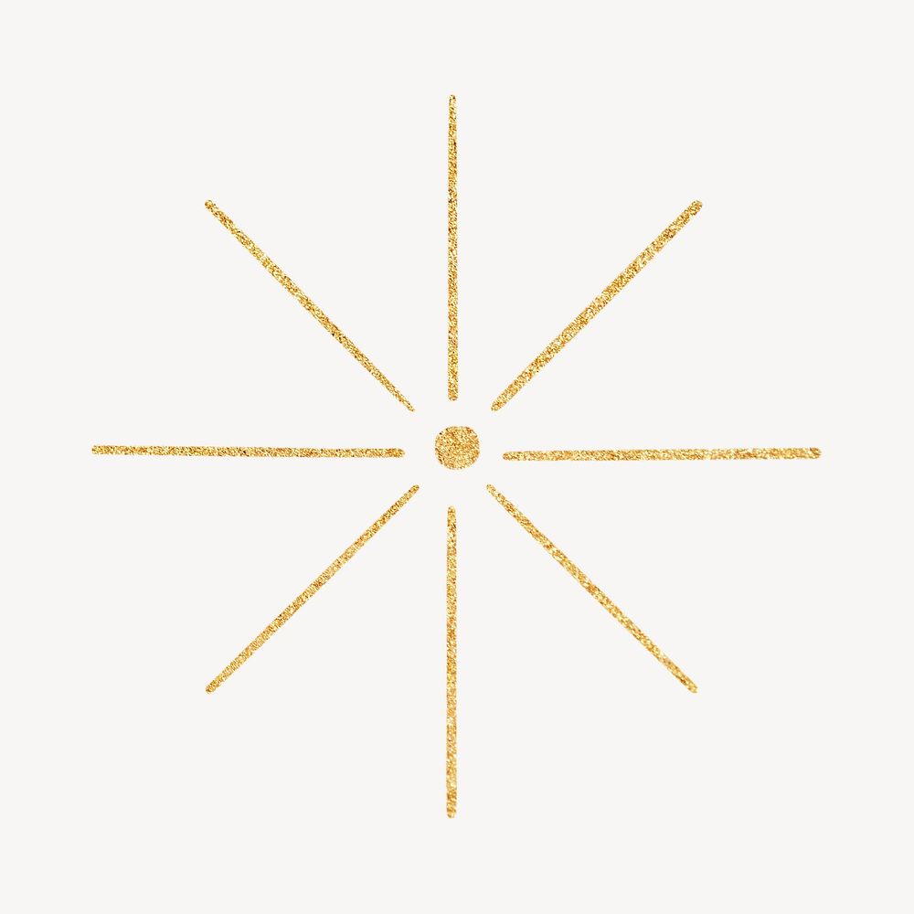 Aesthetic gold glittery star line art