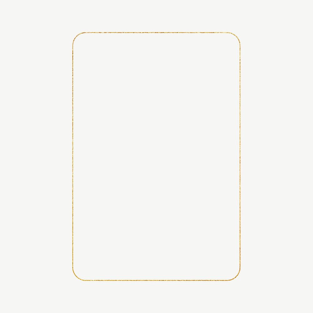 Rectangle frame, golden line collage element psd