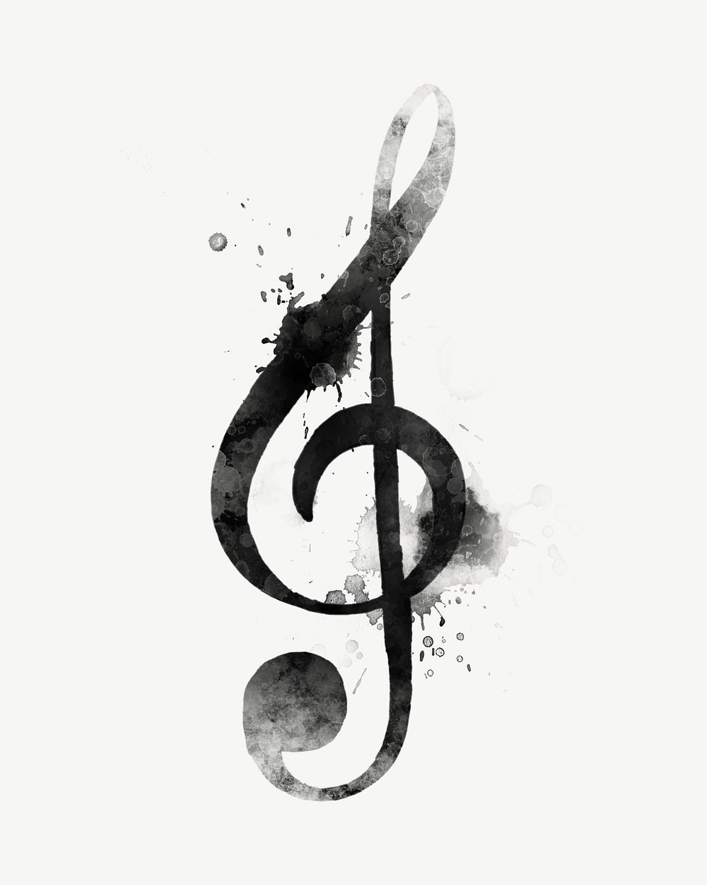 Watercolor treble clef music note collage element psd. Remixed by rawpixel.