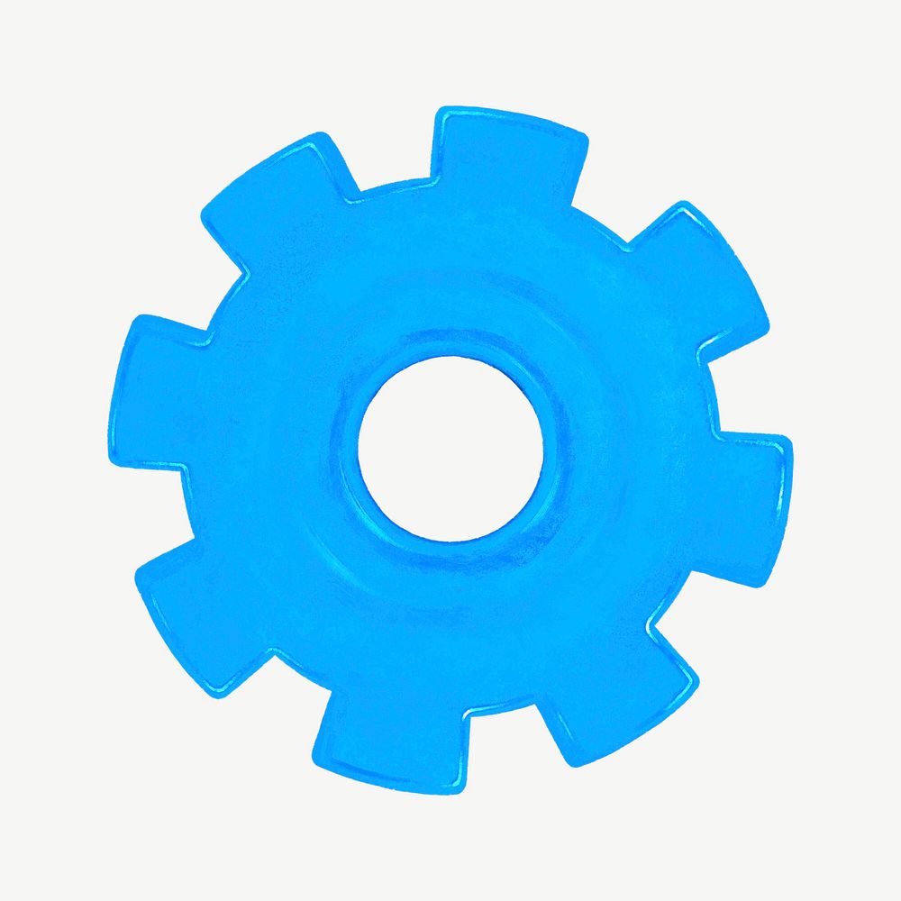 Blue cogwheel, business graphic psd