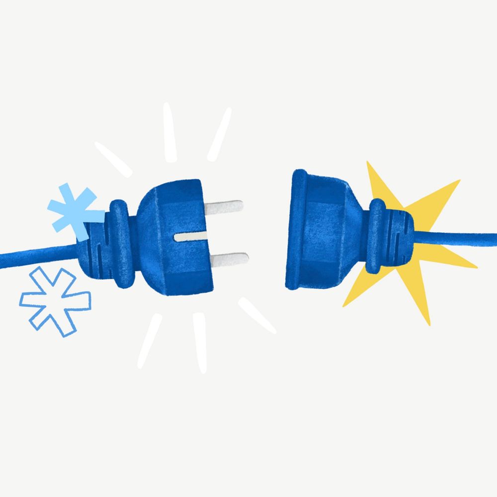 Blue electrical plugs psd