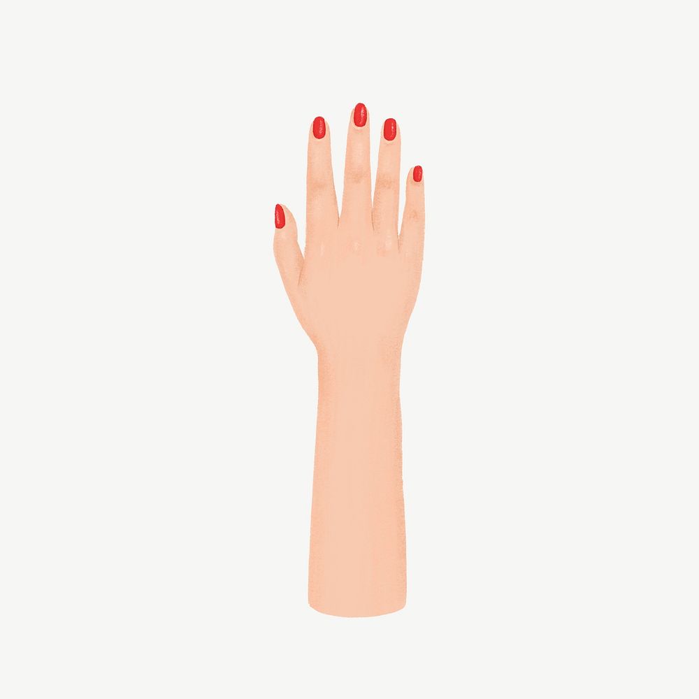 Woman's hand, gesture illustration psd